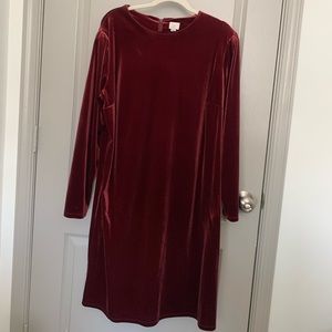 Burgundy Velvet fabric dress